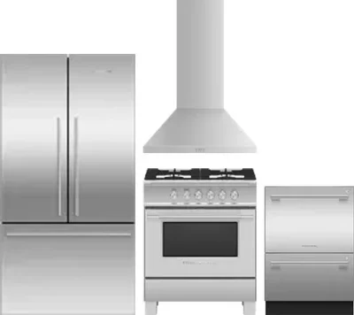 4 Piece Package Includes Refrigerator, Range, Hood And Dishwasher